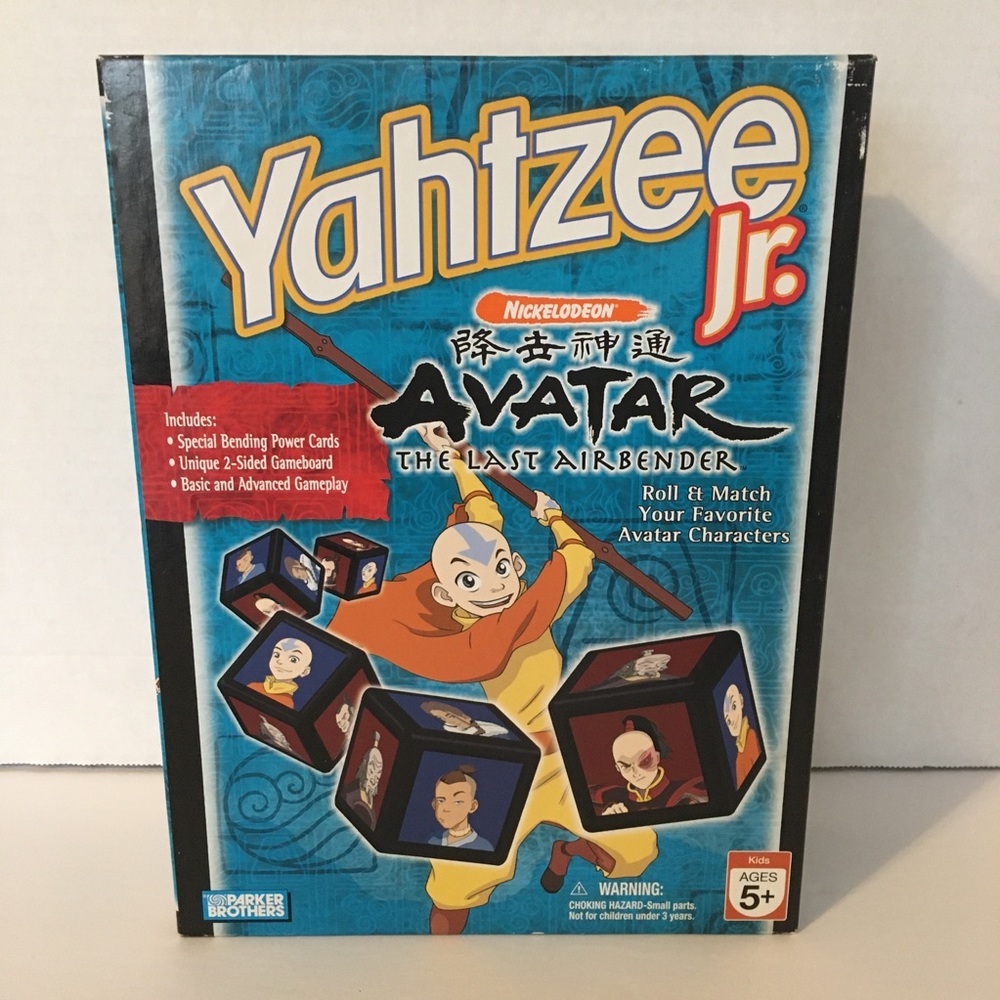 Yahtzee Jr Avatar The Last Airbender Complete Game with Unopened Pieces